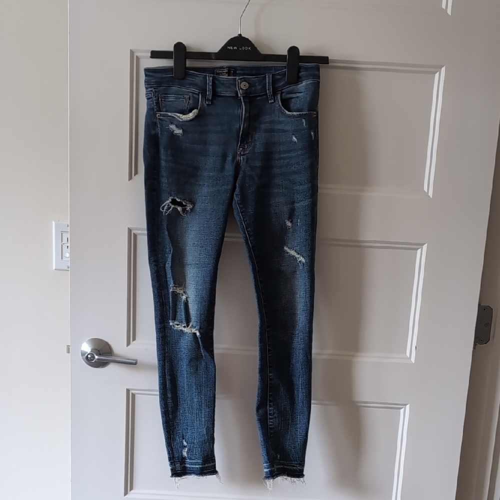 Women's Blue Distressed Jeans